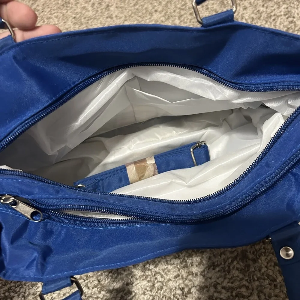 Blue Purse Handbag Inner‎ Outter Pockets NEW Shoulder Strap Too